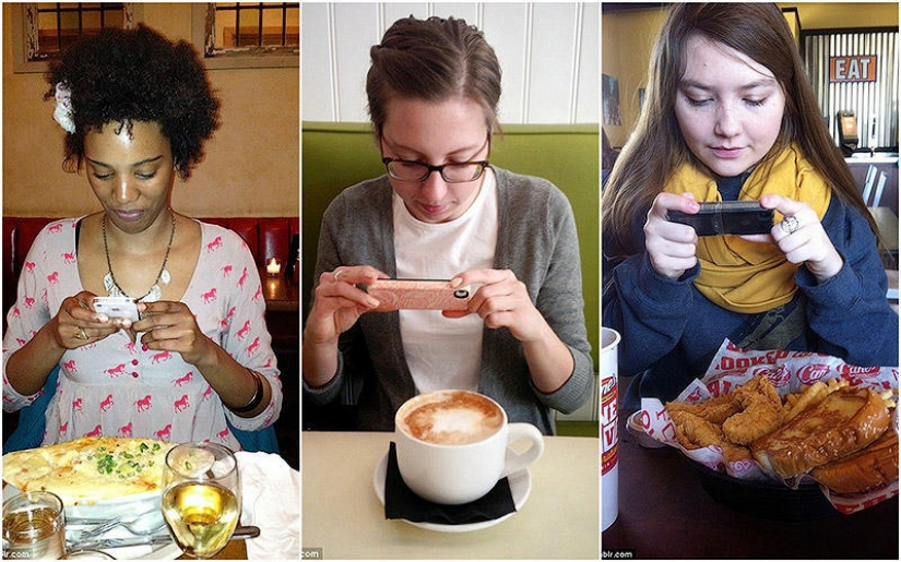 Antes de comer — tomar una foto Antes de comer — tomar una foto