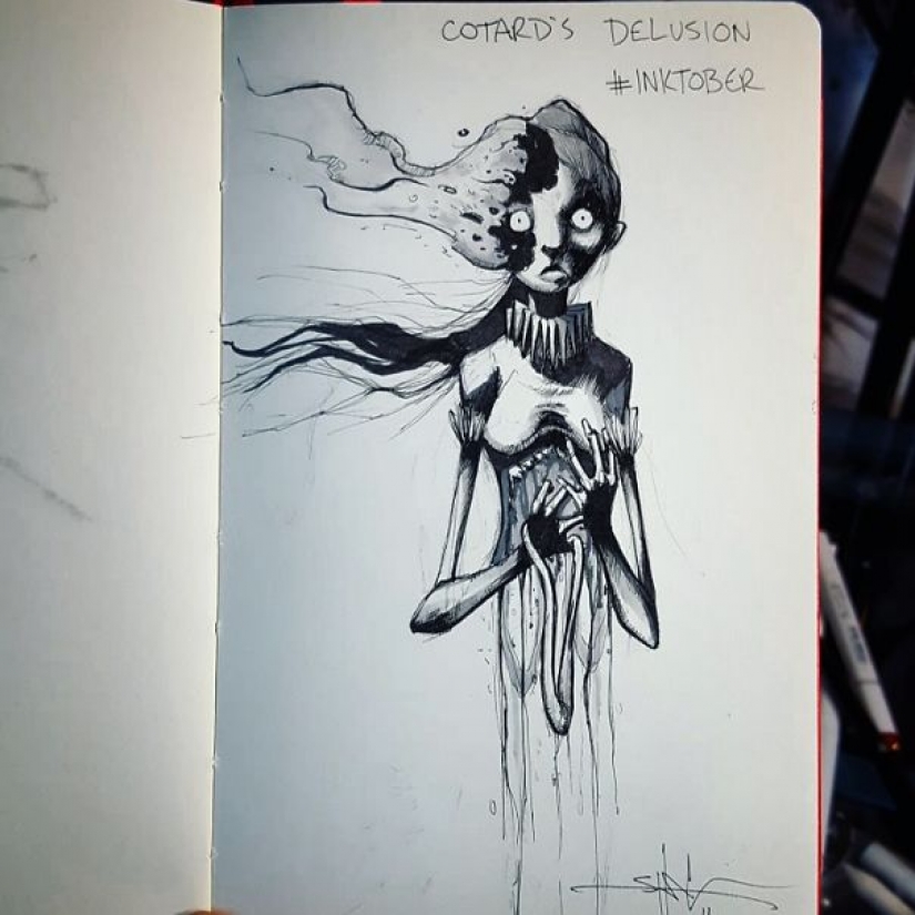 El artista ha pintado a los trastornos mentales en una serie de ilustraciones