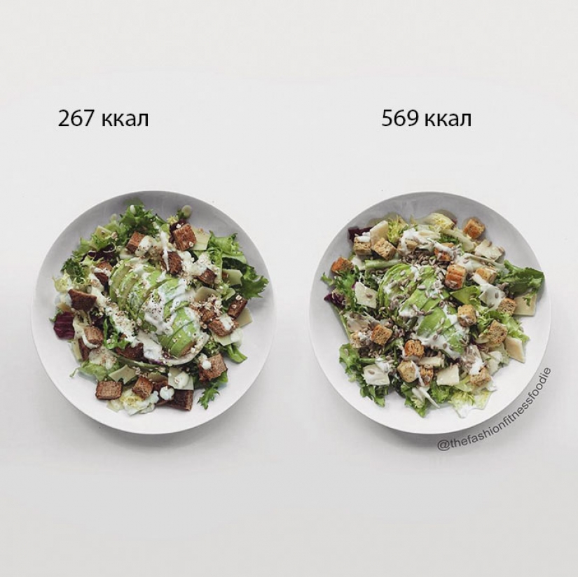 Amnesty chips: the blogger clearly showed that healthy and unhealthy food one calorie