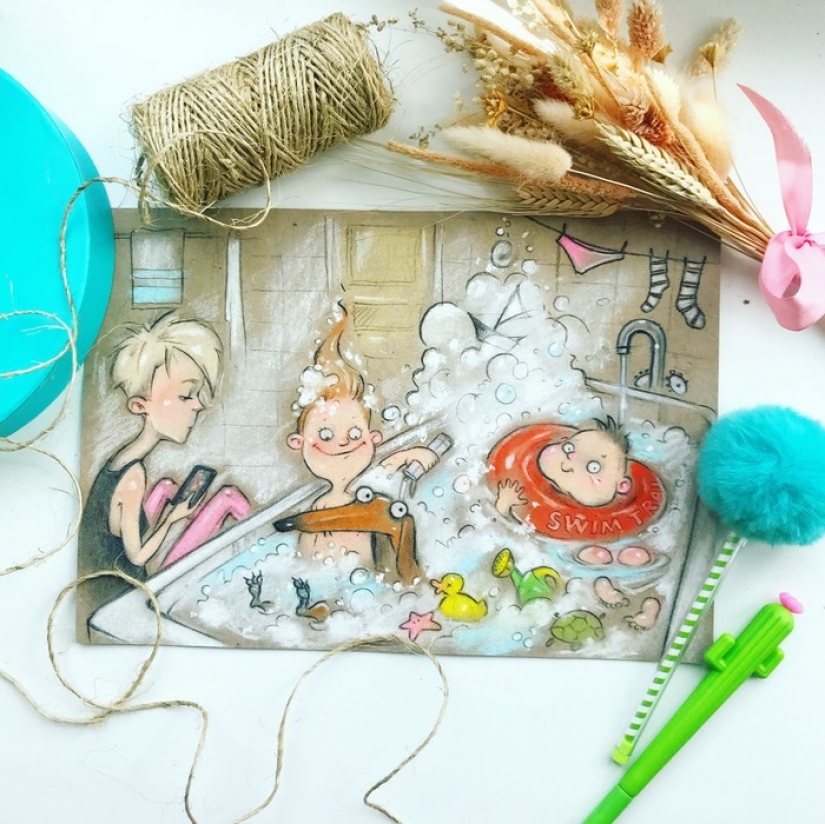 10 amazing drawings about the everyday life of Russian moms