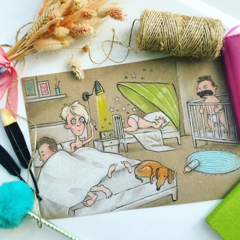 10 amazing drawings about the everyday life of Russian moms