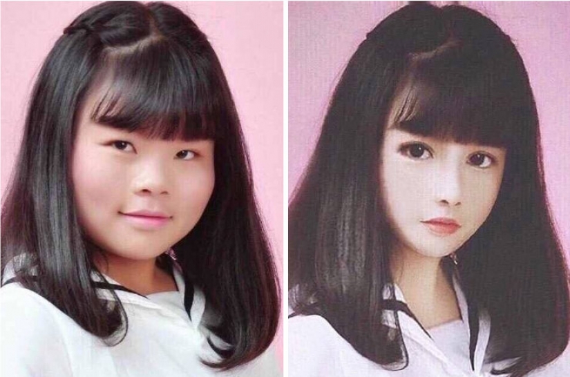 11 fotos de las niñas de Asia antes y después de FaceTune
