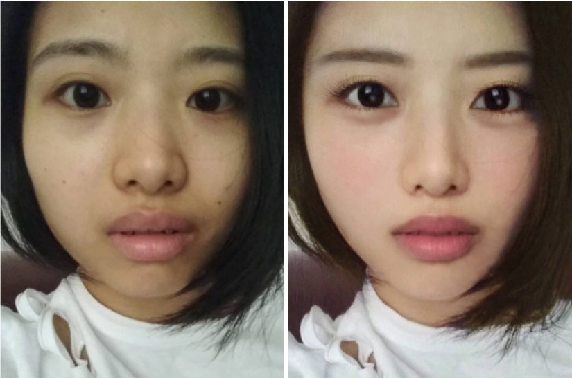 11 photos of Asian girls before and after FaceTune