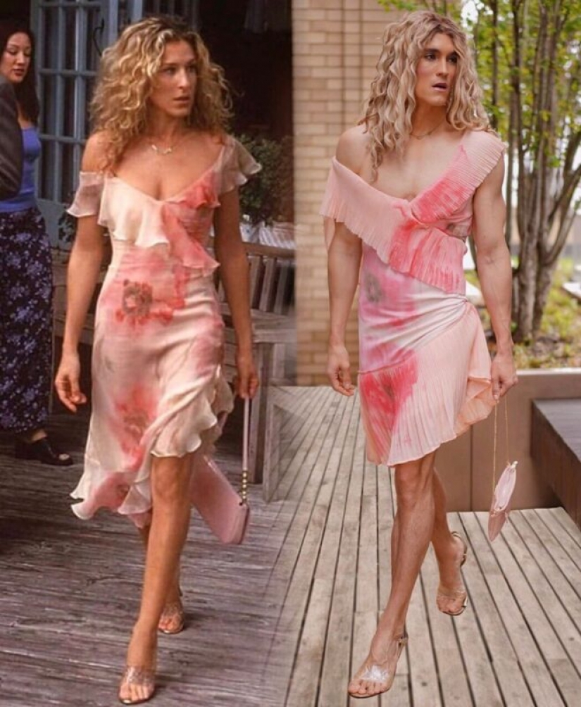 15 photos of the man who expertly recreates the images of Carrie Bradshaw 15 photos of the man who expertly recreates the images of Carrie Bradshaw