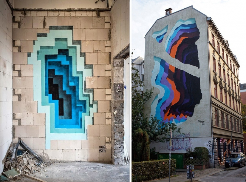 18 cool street art works that open up a portal to another world