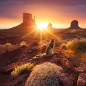 20 puntos escénicos en los diferentes países en los rayos del sol naciente