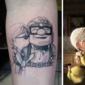 33 tatuaje basado en su favorito de películas y dibujos animados
