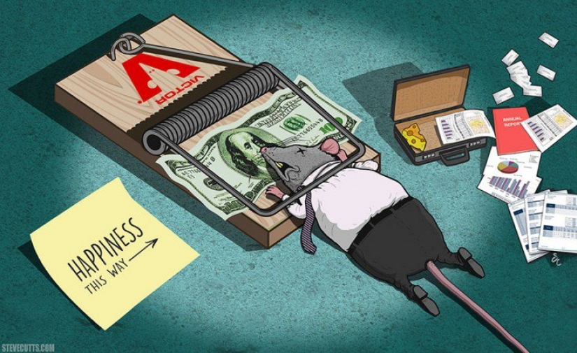 All the sins of our world in a satirical illustrations by Steve Cutts