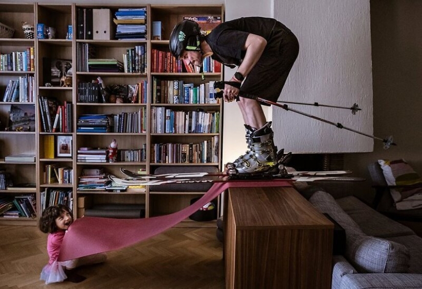 Amante de los viajes descubierto la manera de llegar a las montañas sin salir de casa