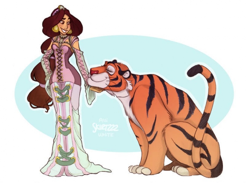 Artillero de la Nieve blanca, Berserker Pocahontas y otros la belleza de disney en la forma en que los personajes del juego