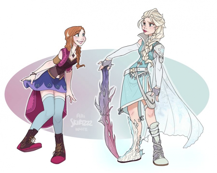 Artillero de la Nieve blanca, Berserker Pocahontas y otros la belleza de disney en la forma en que los personajes del juego