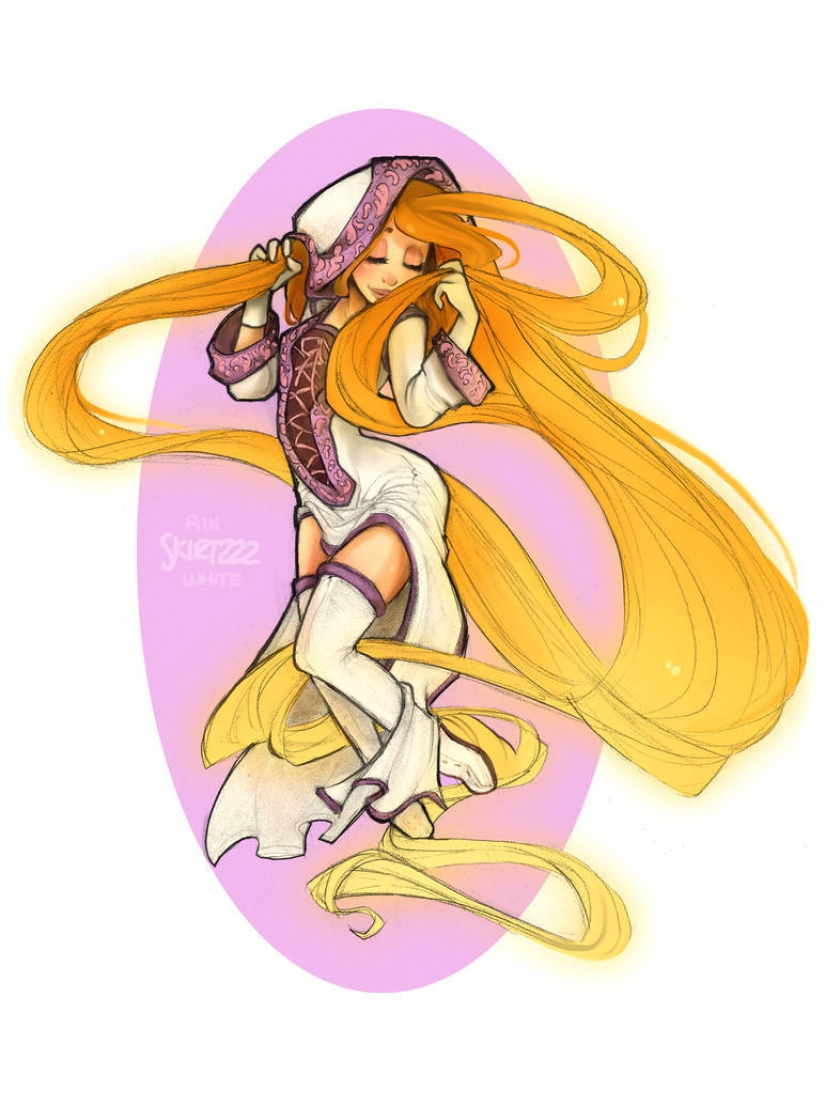 Artillero de la Nieve blanca, Berserker Pocahontas y otros la belleza de disney en la forma en que los personajes del juego