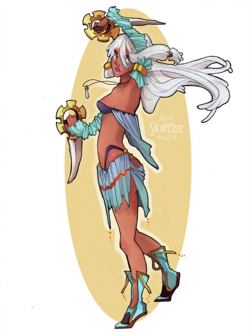 Artillero de la Nieve blanca, Berserker Pocahontas y otros la belleza de disney en la forma en que los personajes del juego