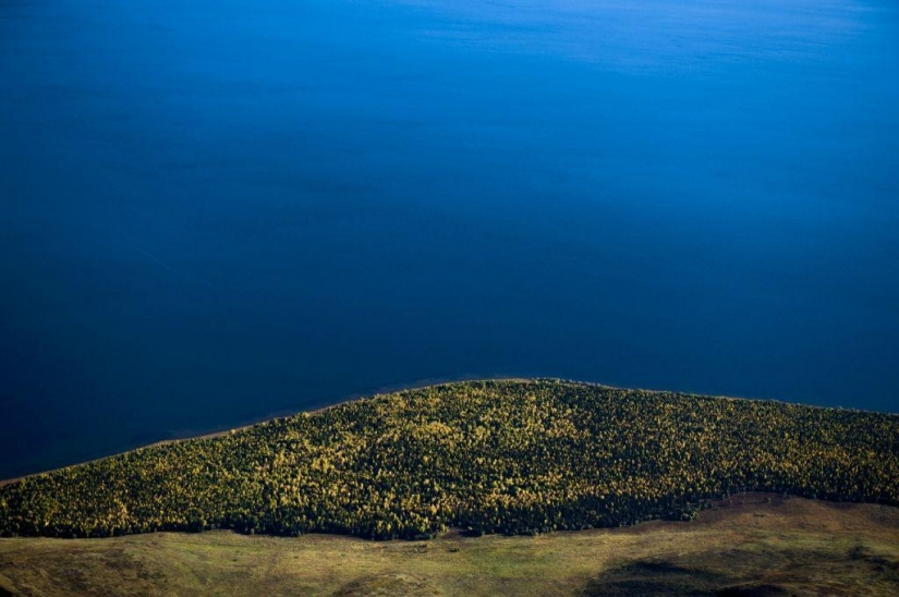 Autumn in the mountains of Kazakhstan from height of bird's flight