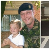 British soldiers raised money for an operation for a boy from Bosnia, who was born with a rare defect on the face