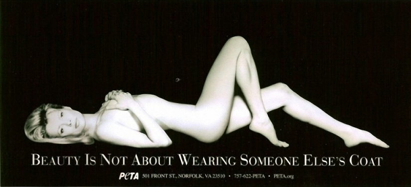 Celebrities who undressed for participation in antimirova campaign PETA