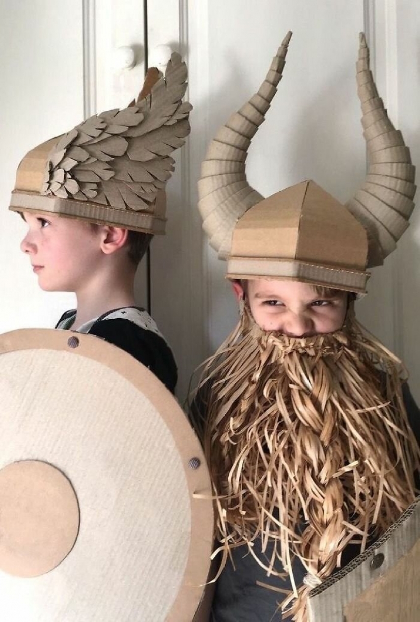 Cheap and creative: seamstress makes costumes out of cardboard