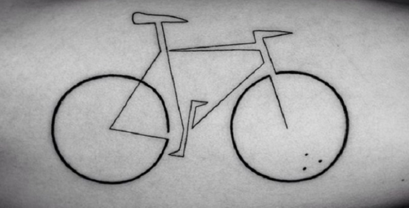 Cool minimalist tattoo, drawn with a single line