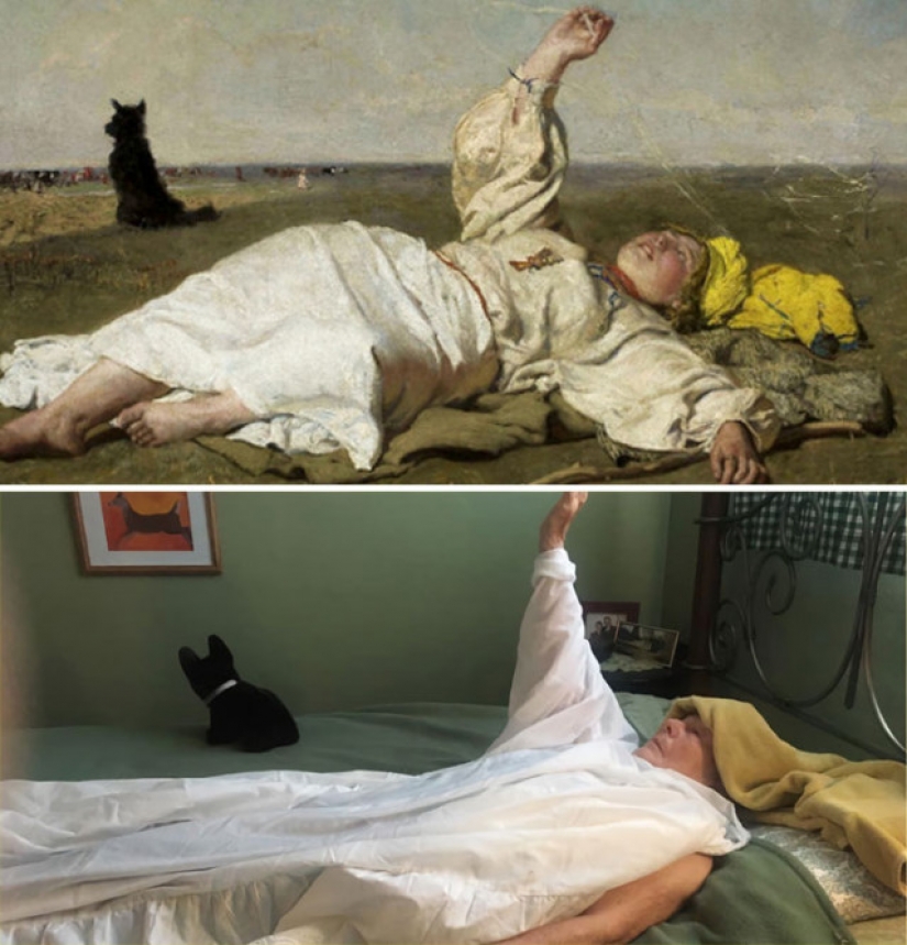 Daughter and her 83-year-old mother recreate works of art on quarantine Daughter and her 83-year-old mother recreate works of art on quarantine