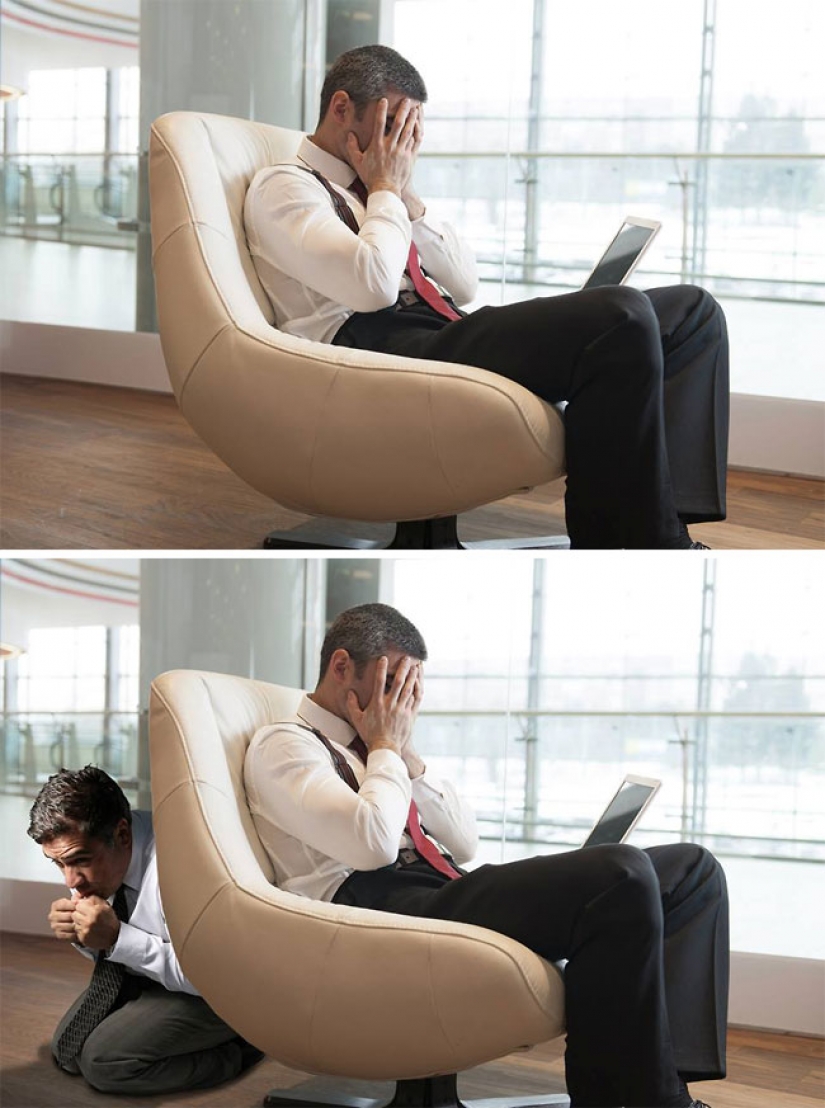 El chico magistralmente inscribiéndose en las imágenes de photobanks, y es increíblemente divertido