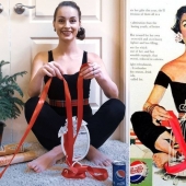 El fotógrafo ha recreado una vieja tarjeta de Navidad de nuevo