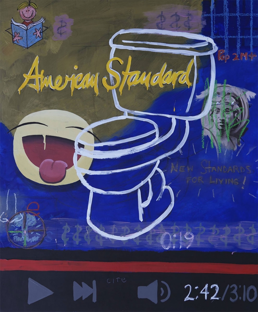 El mal caricatura de la gente a la que todo el mundo había reemplazado a la pantalla del smartphone