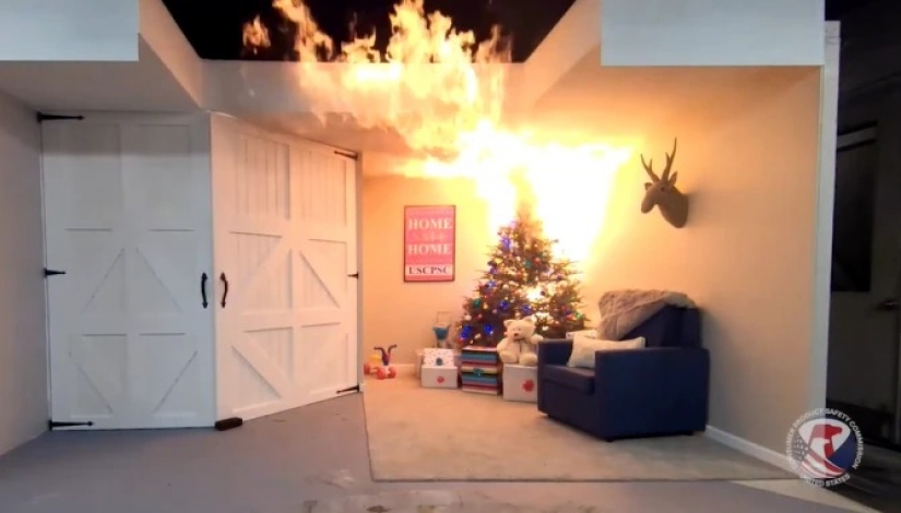 Elochka, Gori! New year's beauty can transform a room into a pile of ashes 23 seconds
