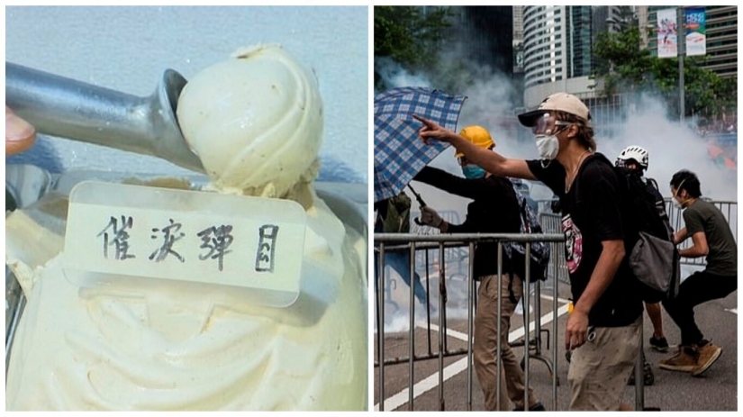 En Hong Kong, comenzó a vender helado con el sabor de gas lacrimógeno