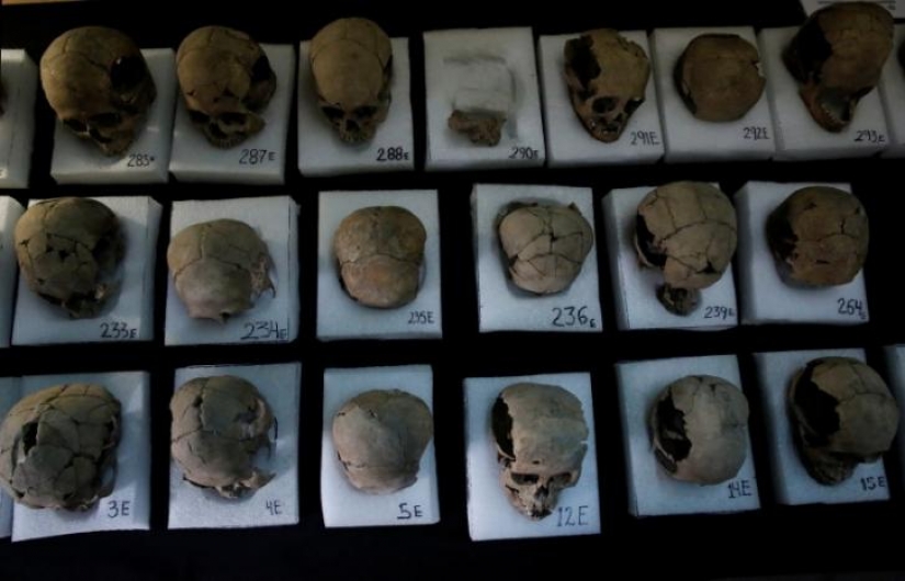 En la ciudad de México descubrió el Azteca torre de cráneos humanos