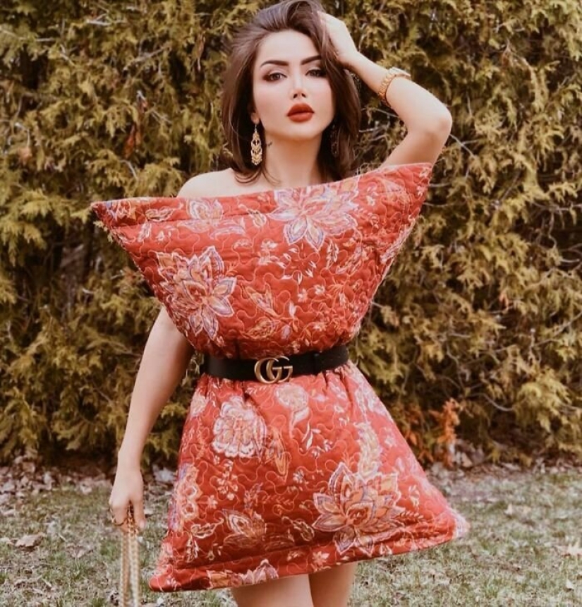 En la red aparecieron los nuevos cuarentena tendencia — vestido-almohada