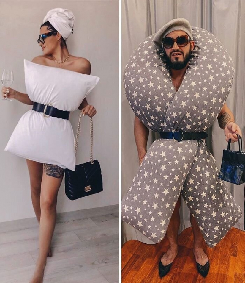 En la red aparecieron los nuevos cuarentena tendencia — vestido-almohada
