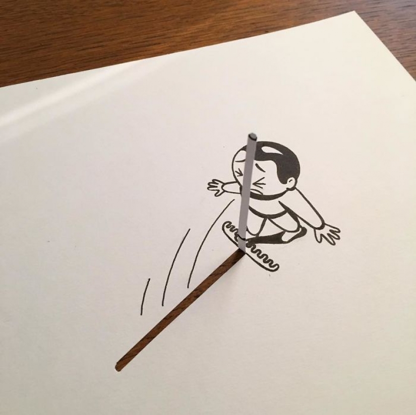 Experiments with paper: comic 3D drawings of the Danish painter