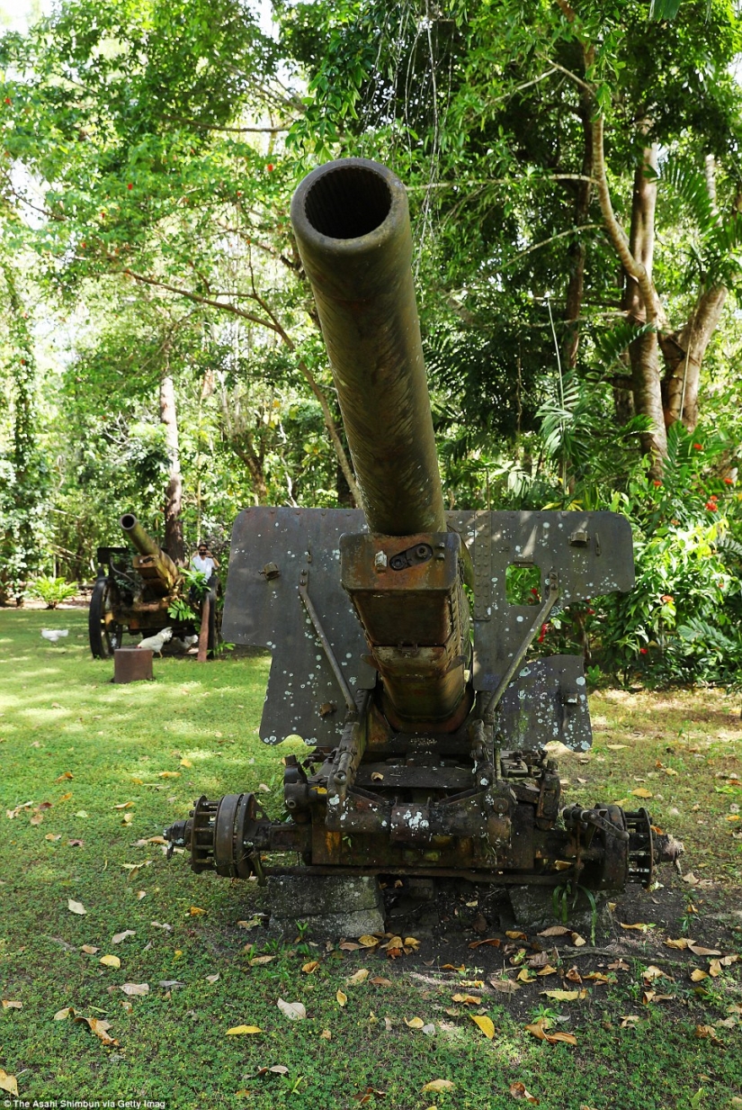 Fighting machines of world war II, lost on a remote island in the Pacific ocean