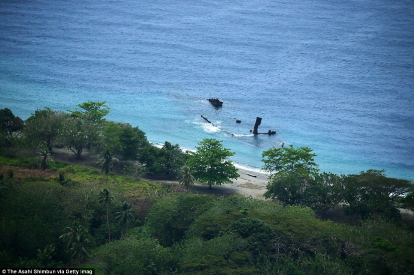Fighting machines of world war II, lost on a remote island in the Pacific ocean