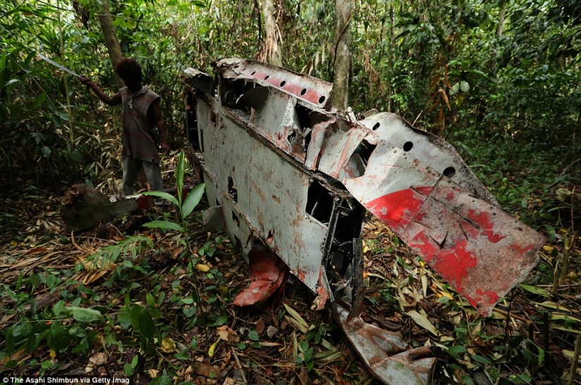 Fighting machines of world war II, lost on a remote island in the Pacific ocean