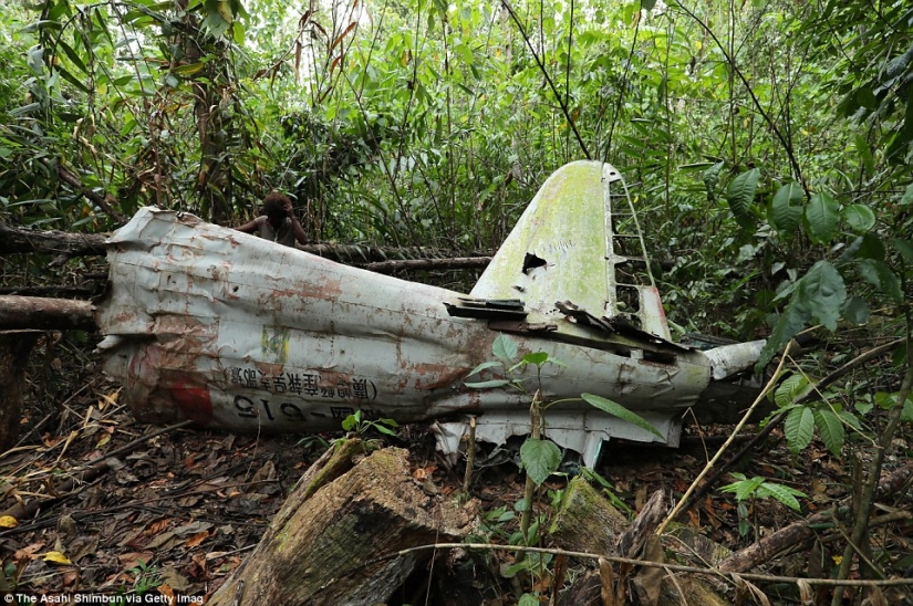 Fighting machines of world war II, lost on a remote island in the Pacific ocean