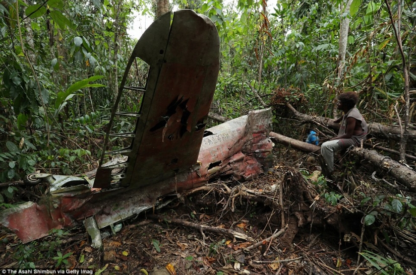 Fighting machines of world war II, lost on a remote island in the Pacific ocean
