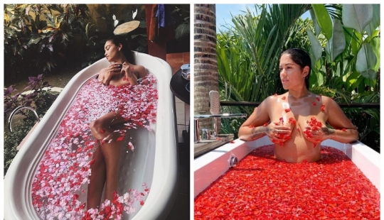 Floral temptation: hot instagram-beauty photographed naked among the petals