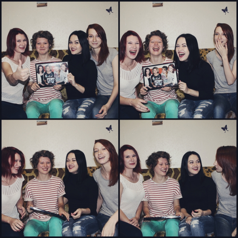 Four girlfriends from Russia 7 years did a joint photo, and this is what came of it