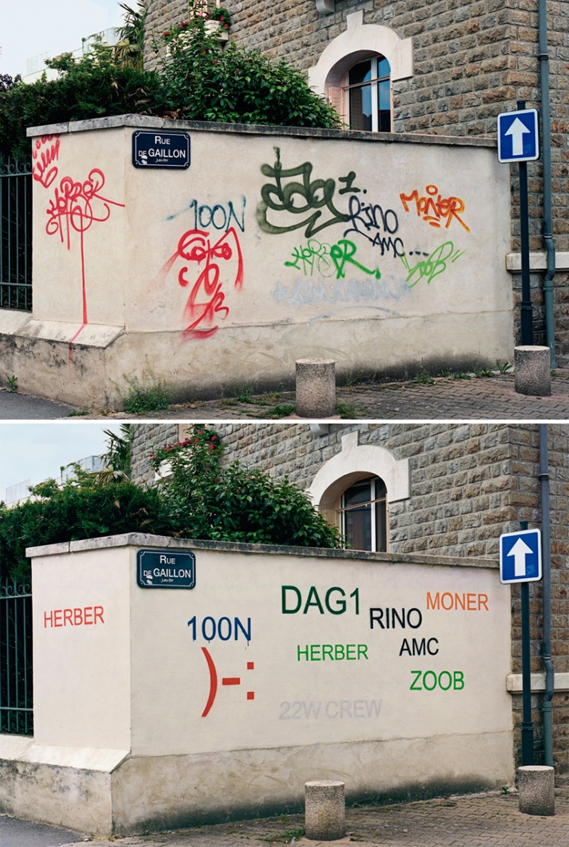 French artist fixes the ugly graffiti