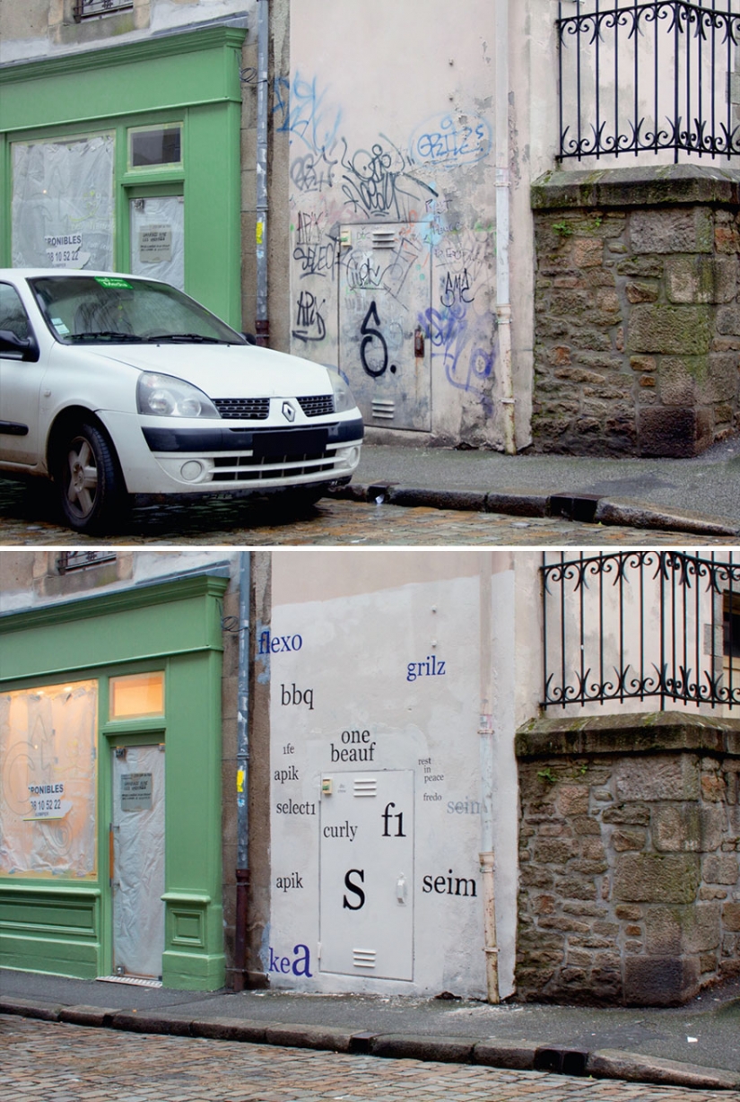 French artist fixes the ugly graffiti
