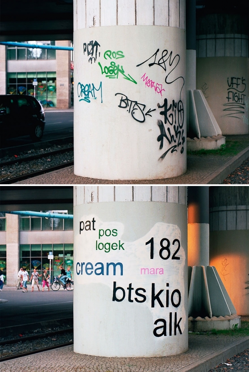 French artist fixes the ugly graffiti