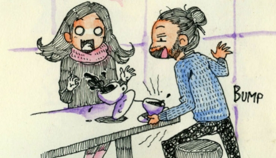 From Italy to Canada for a first date: the artist drew a comic about the first meeting with a sweetheart
