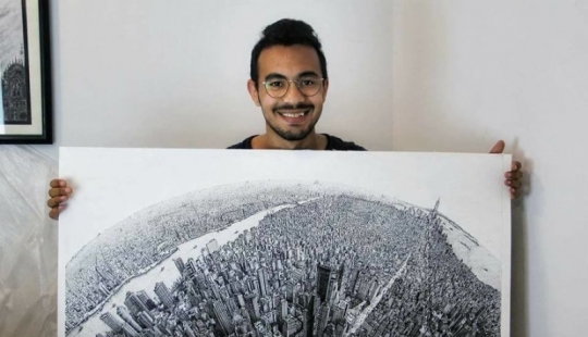 Google Maps con sus propias manos: un estudiante de Egipto, pintado de cada edificio en nueva York