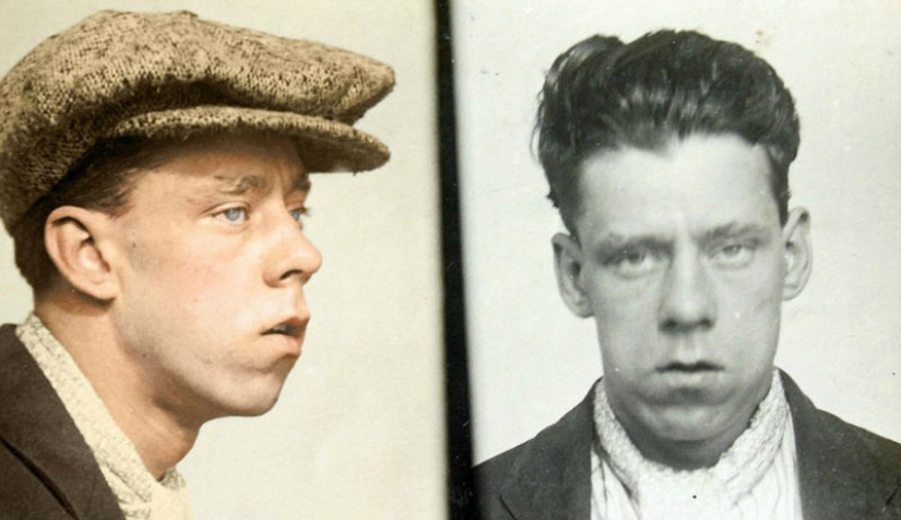 GOP-stop, we are not afraid of Scotland Yard: colored pictures of criminals of the 1930s GOP-stop, we are not afraid of Scotland Yard: colored pictures of criminals of the 1930s