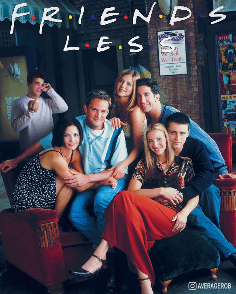 Guy se inserta a sí mismo en las fotos con las celebridades, y es muy divertido