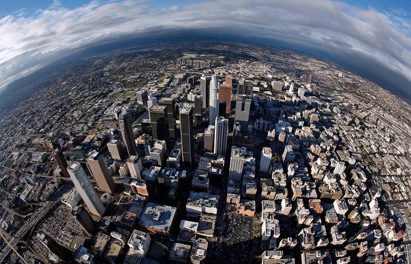 Happy birthday, Los Angeles: City of Angels from the height of bird flight