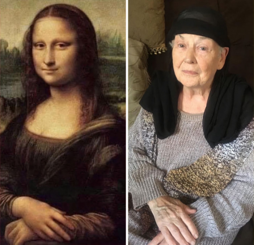 Hija y a sus 83 años de edad y madre de recrear obras de arte en cuarentena Hija y a sus 83 años de edad y madre de recrear obras de arte en cuarentena