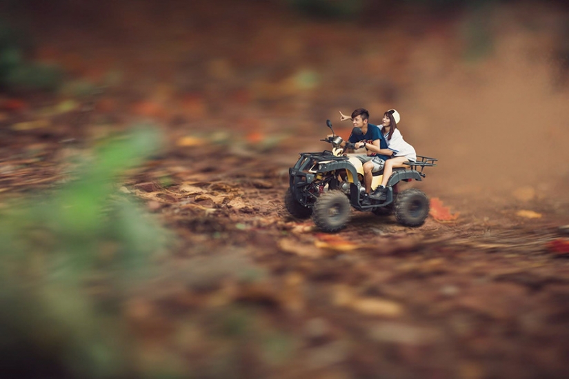 Honey, I shrunk the newlyweds: wedding photographer in transforming young midgets