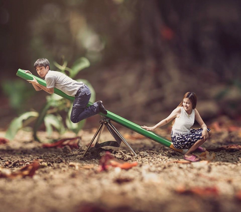 Honey, I shrunk the newlyweds: wedding photographer in transforming young midgets